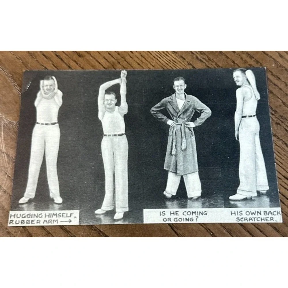 Ripleys Freak Sideshow Believe It or Not 1939 Post Card Rubber Man Harry Jones‎
